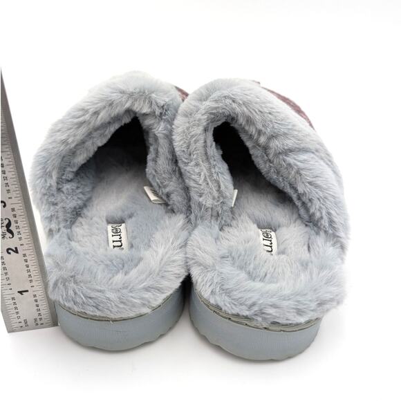 Born Fair Isle Faux Fur Scuff Slippers Slip On Women's Blue Size US7-8 EU39 - Picture 5 of 10